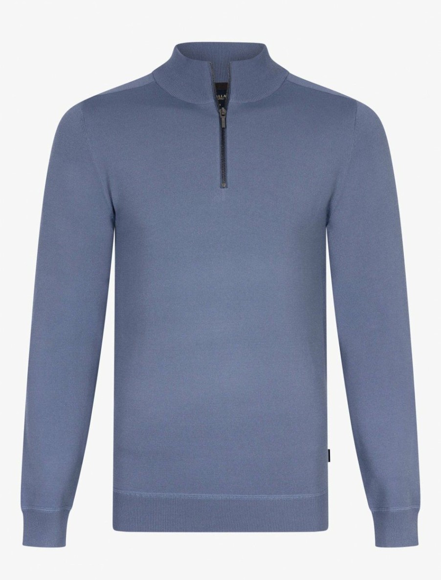 Heren Cavallaro Napoli Truien | Mileno Half Zip Trui Blauw